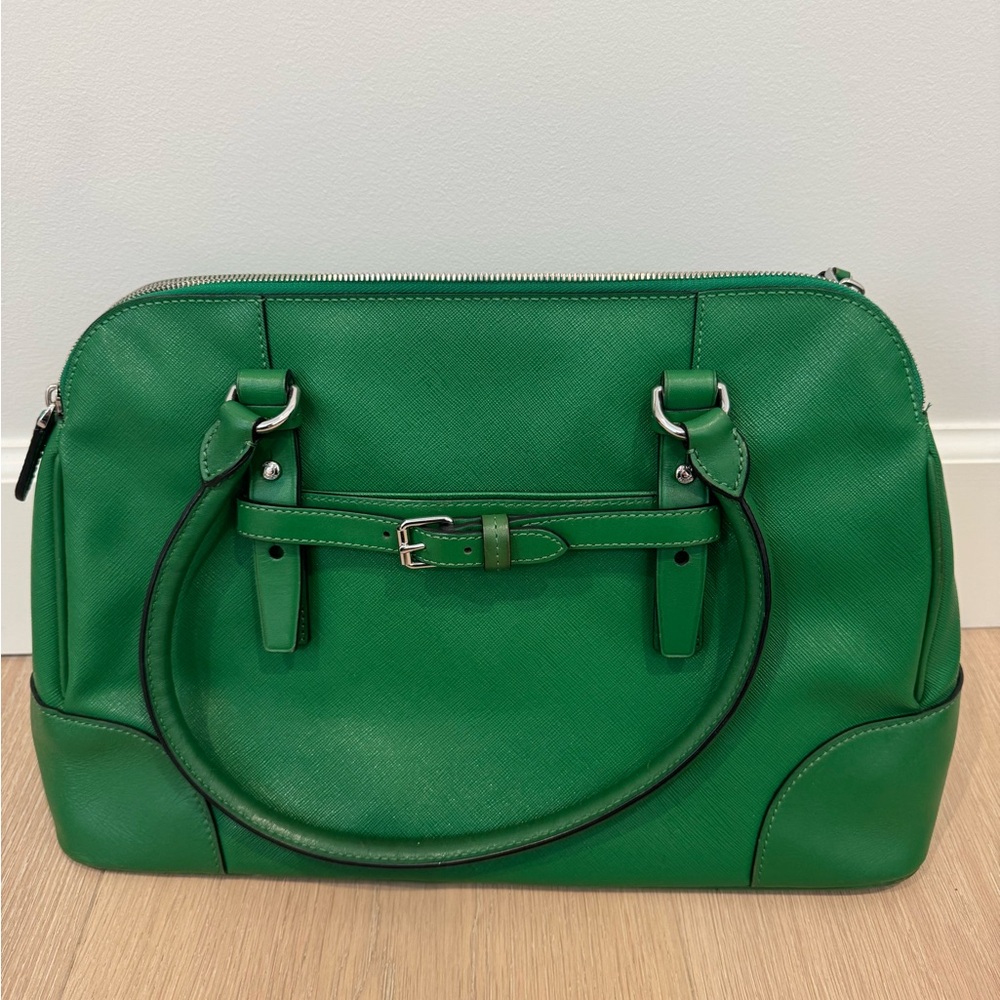 Green Tumi Vachetta leather laptop Handbag